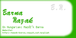 barna mazak business card